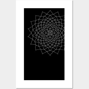 Floral Mandala White Lace Posters and Art